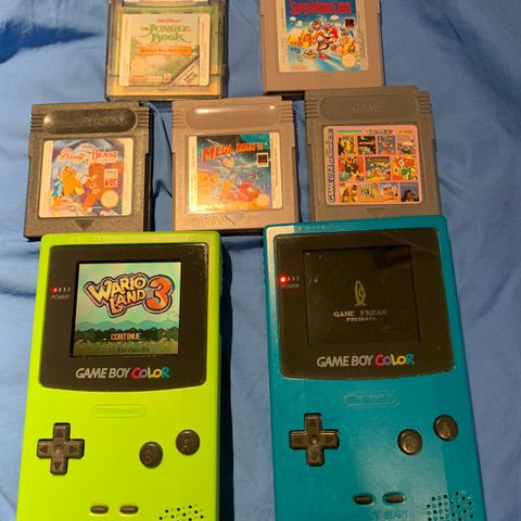 2 stk Game Boy Color +7Spill inkl Pokemon gold,ML3