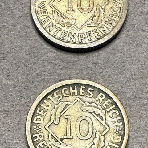 2 stk  Reichspfennig 1924 og 1926  (2898 AN)