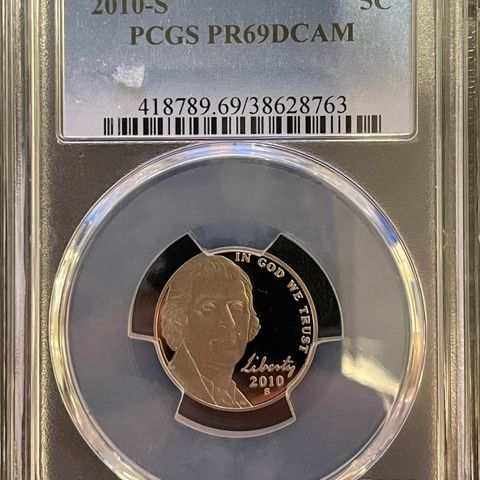 2010-S PCGS PR69DCAM Jefferson Nickel Proof 5C