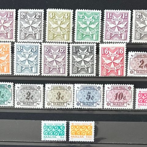 Malta portomerker 1967-1993 komplett postfrisk