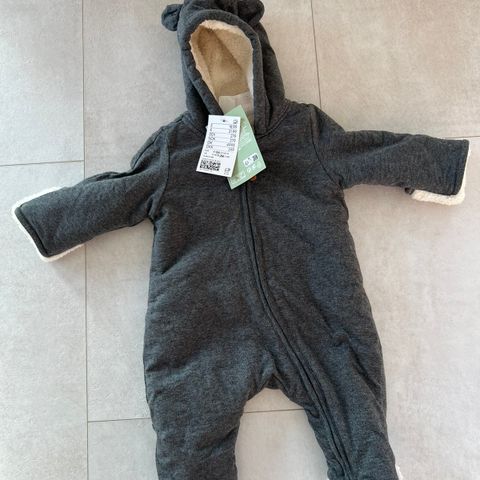 Ubrukt fleece-dress med teddy fòr str 56