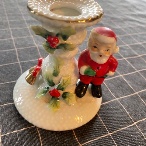 Nisse, lysestake i porselen , retro / vintage