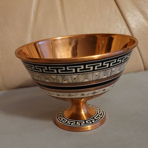 Copper footed bowl hand made in Greece