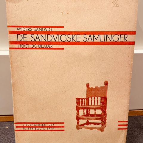 Anders Sandvig - De sandvigske samlinger 1938 antikk bok vintage retro kunst