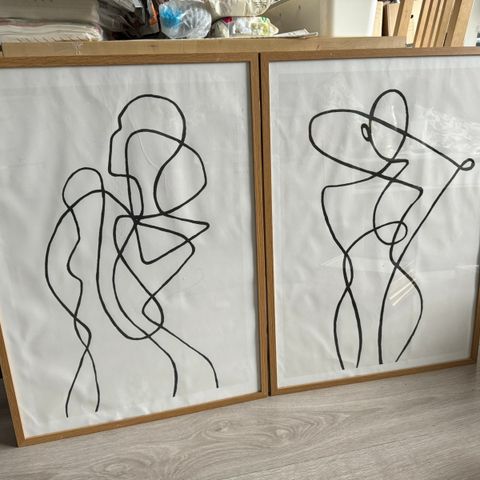 2 stk Desenio posters med ramme i eik (50x70 cm)