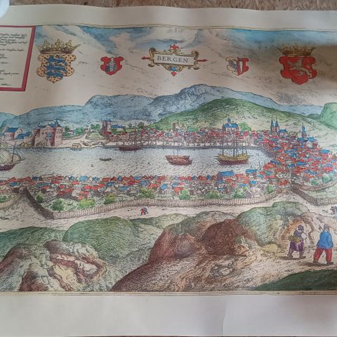 Scholeusstikket og kart fra Bergen 1700 tallet