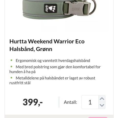 Hurtta weekend warrior halsbånd stor hund