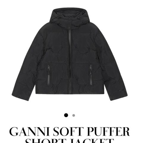 Ganni puffer jakke short svart