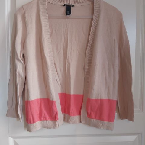 Søt tynn100% bomull cardigan. Beige og Rosa. H&M.