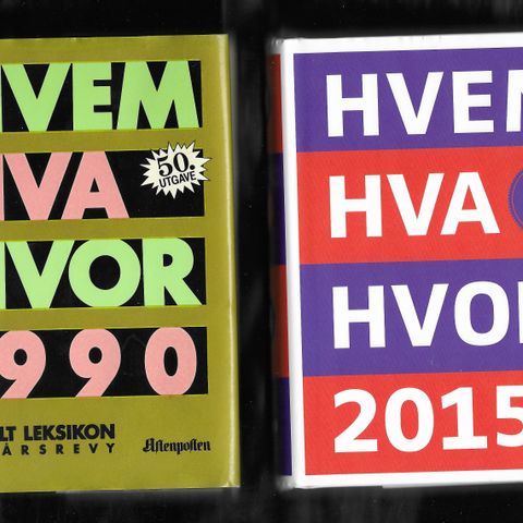 HHH. 50 og 75 års jubileumsutgaver fra 1990 og 2015. Ulest. Pen stand