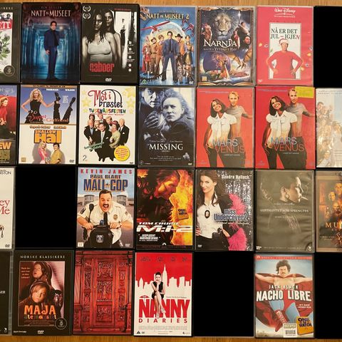 DVD filmer fra M - Q selges, forskjellige priser.