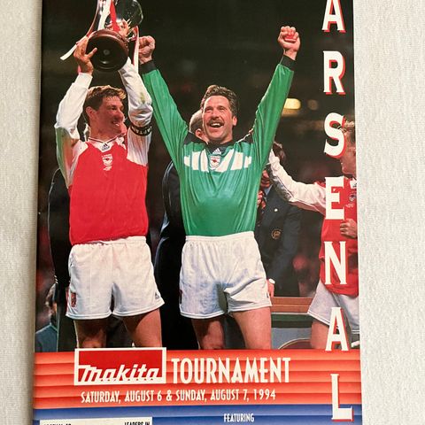 Program  Makita Tournament 1994  Arsenal, Chelsea, Atletico Madrid, Napoli