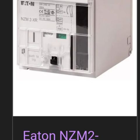 Eaton motorenhet og kretsbryter,nzm2 xr208 og nzm 2/3 xa208.