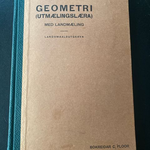 📚BORGE ANTIKVARIAT: «Geometri (Utmælingslæra)» P. V. Deinboll