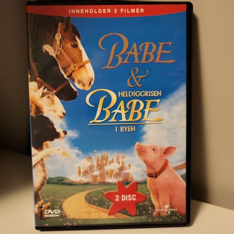 Babe og Heldiggrisen Babe i byen, dobbel disc med 2 filmer.