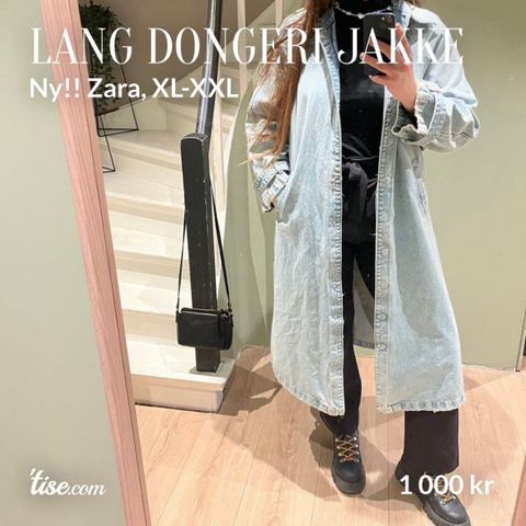 Lang dongerijakke fra Zara, XL-XXL