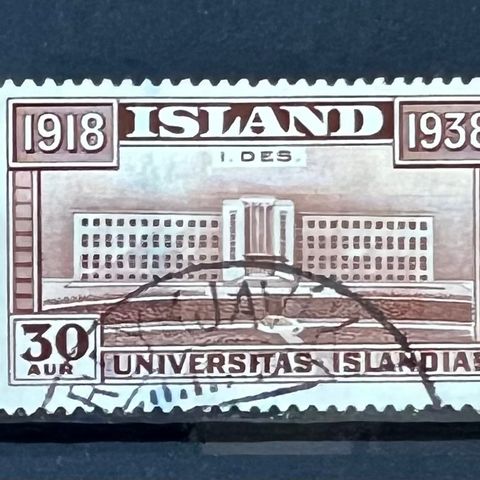 Island 1938 Reykjavik universitet stemplet