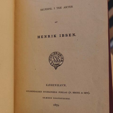 Henrik Ibsen: Dukkehjem (førsteutgave)