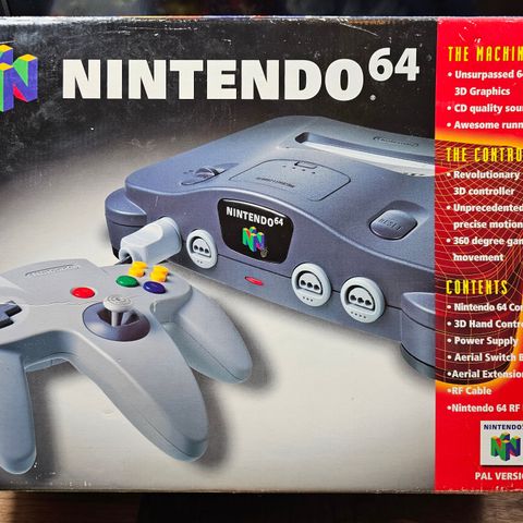 Komplett Nintendo 64 i Eske med Manualer, Mulig å kjøpe spill og tilbehør