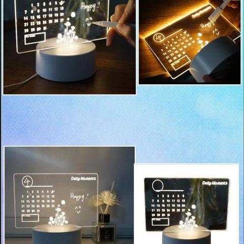 Ledd lampe/dekorasjons lampe, m/kallender og liten notisplass
