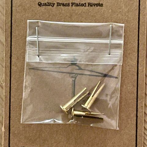 Brass plated split cymbal rivets x3 per pack, Zildjian, Sabian, Istanbul, Paiste