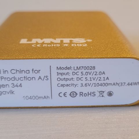 LMNTS Powerbank 10400mAh