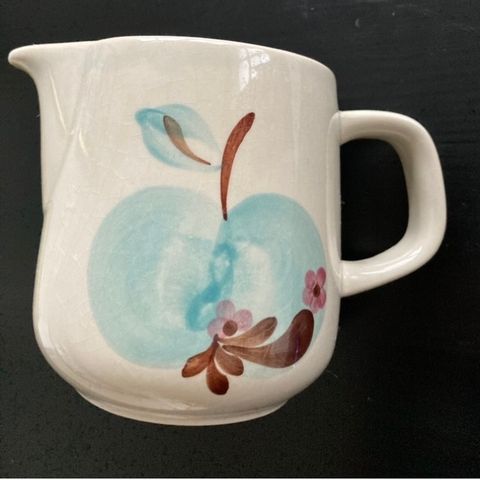 Retro, liten keramikk mugge m/blomster,