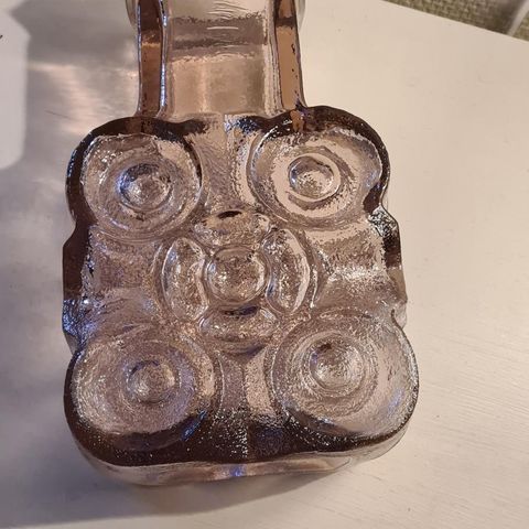 Retro Walther glassvase, rosa.