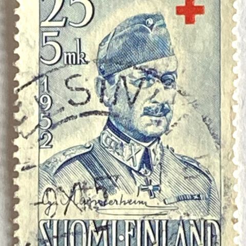 Finland 1953 Feltmarskalk Mannerheim Røde Kors AFA 416 Stemplet