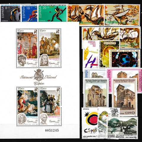 Spania 1990 - Lot postfriske merker og miniark (E20)