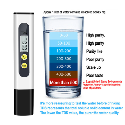 Digital TDS tester (akvarium, drikke-badevann, akvakultur etc)