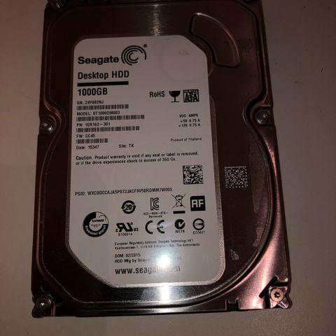 1TB Seagate Desktop HDD Model: ST1000DM03 1000 GB NTFS