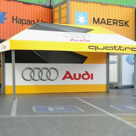 Audi Rally Quattro pitstop / telt. Diorama 1/43