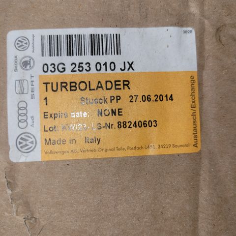 Original VAG turbo 03G 253 010 JX