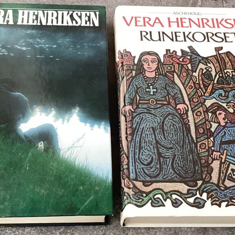 VERA HENRIKSEN-2 store,meget flotte bøker«RUNEKORSET»1988«SKJÆRSILD»1992