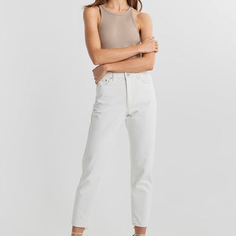 Dagny Mom Jeans fra GinaTricot - Hvite jeans