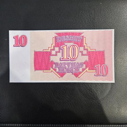 Latvijas 10 rublu 1992 usirkulert (originale sedler)
