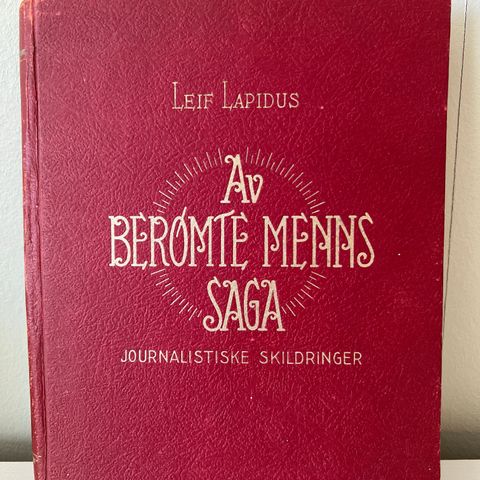 Leif Lapidus Av Berømte Menns Saga - Bok fra 1944