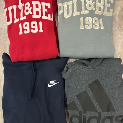 Nike, Adidas, Pull & Bear hettegensere 4 stk