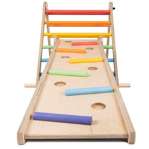 Montessori klatretrekant-Pastell og tilbehør sklie (Triclimb)