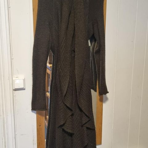 Lang Cardigan med ull og mohair