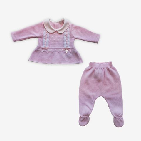 Nydelig sett fra Dr. Kid til baby jente rosa 9 mnd wool/kasjmir/ull