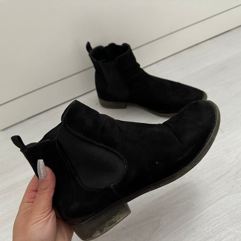 Lave sorte ankelboots