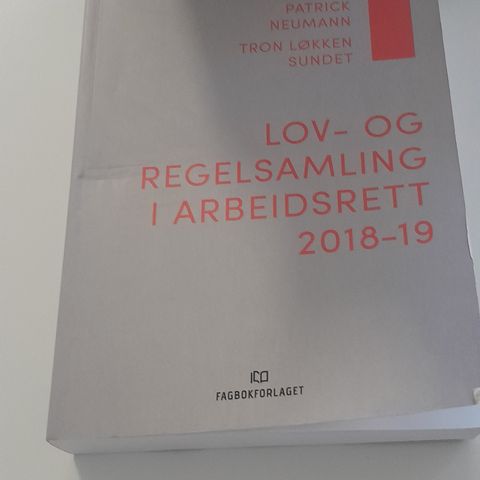 Lov- og regelsamling i arbeidsrett 2018-19