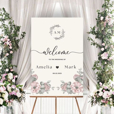 Velkomstskilt bryllup welcome nikkah sign 60x40cm