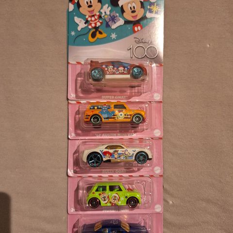 HOTWHEELS DISNEY 100 ÅR SETT 5 BILER