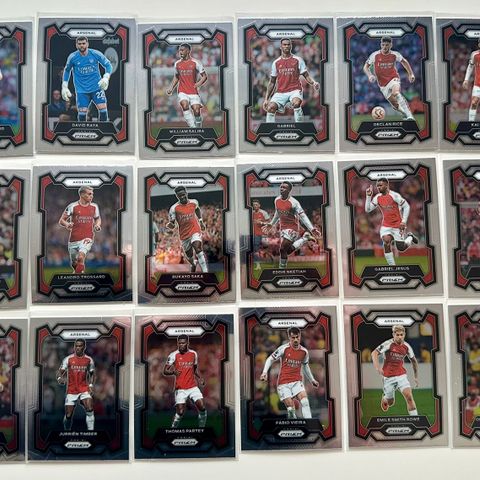 KOMPLETT ARSENAL 2023-24 PANINI PRIZM PREMIER LEAGUE LAG SETT