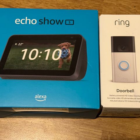 NY!! Ring Video Doorbell Gen2 smart ringeklokke og Amazon Echo Show 5