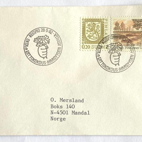 Finland 1982 Spesialstempel Skol:n Littkokoukous Ihimisyden Asialla