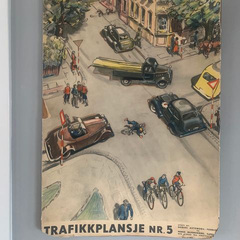 Vintage skoleplansje trafikkplansje nr 5